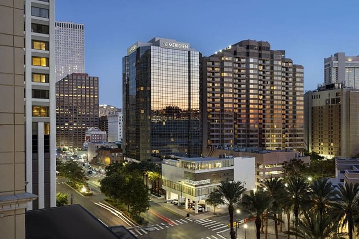 Le Méridien New Orleans exterior view at sunrise