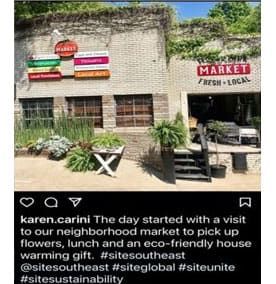 Karen Carini. The day started with a visit to our neighborhood market to pick up flowers, lunch and an eco-friendly house warming gift.